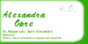 alexandra opre business card